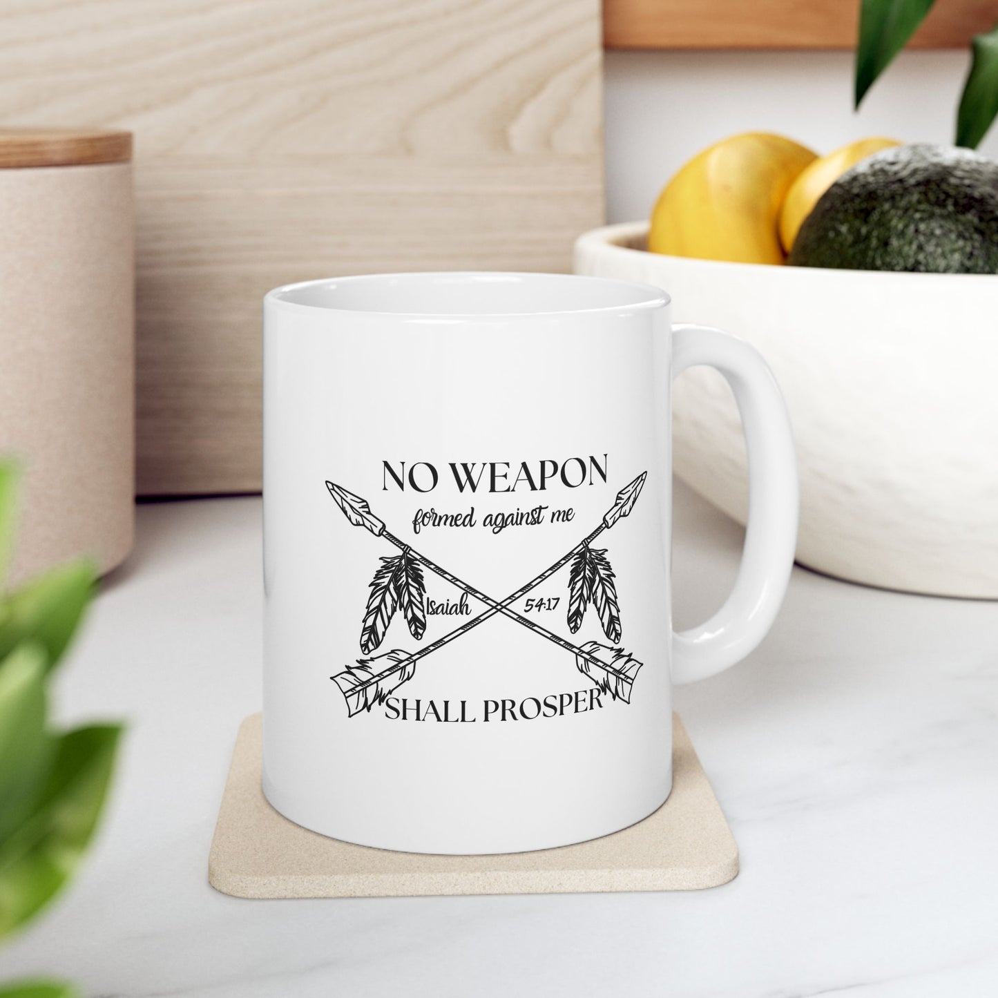 Inspirational Ceramic Mug - Isaiah 54:17 - 11oz & 15oz