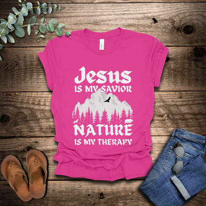Jesus Is My Savior, Nature Is My Therapy T-Shirt