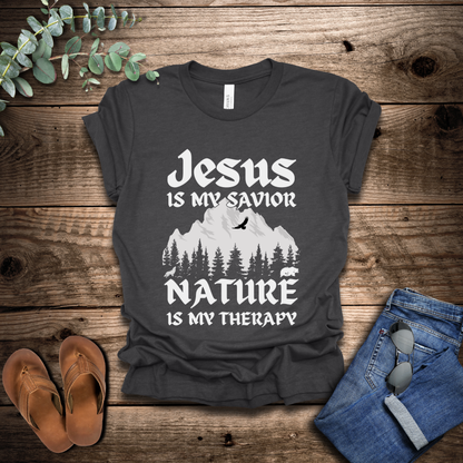 Jesus Is My Savior, Nature Is My Therapy T-Shirt