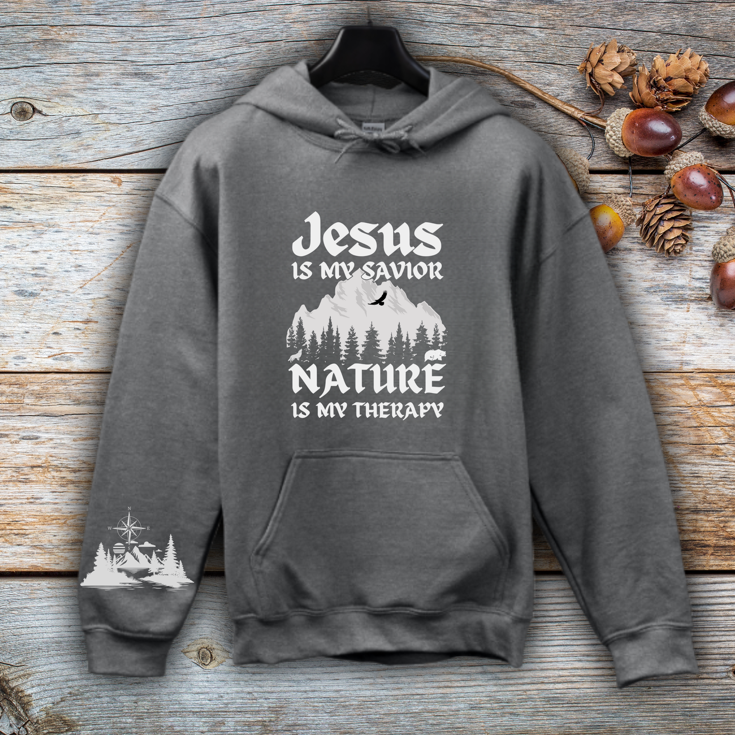 Jesus Is My Savior, Nature Is My Therapy Hoodie