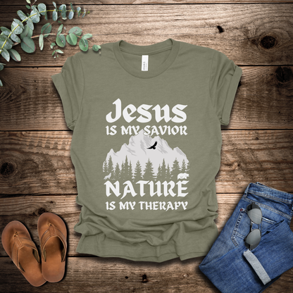 Jesus Is My Savior, Nature Is My Therapy T-Shirt