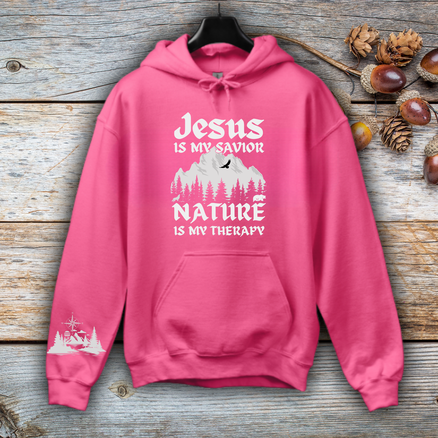 Jesus Is My Savior, Nature Is My Therapy Hoodie