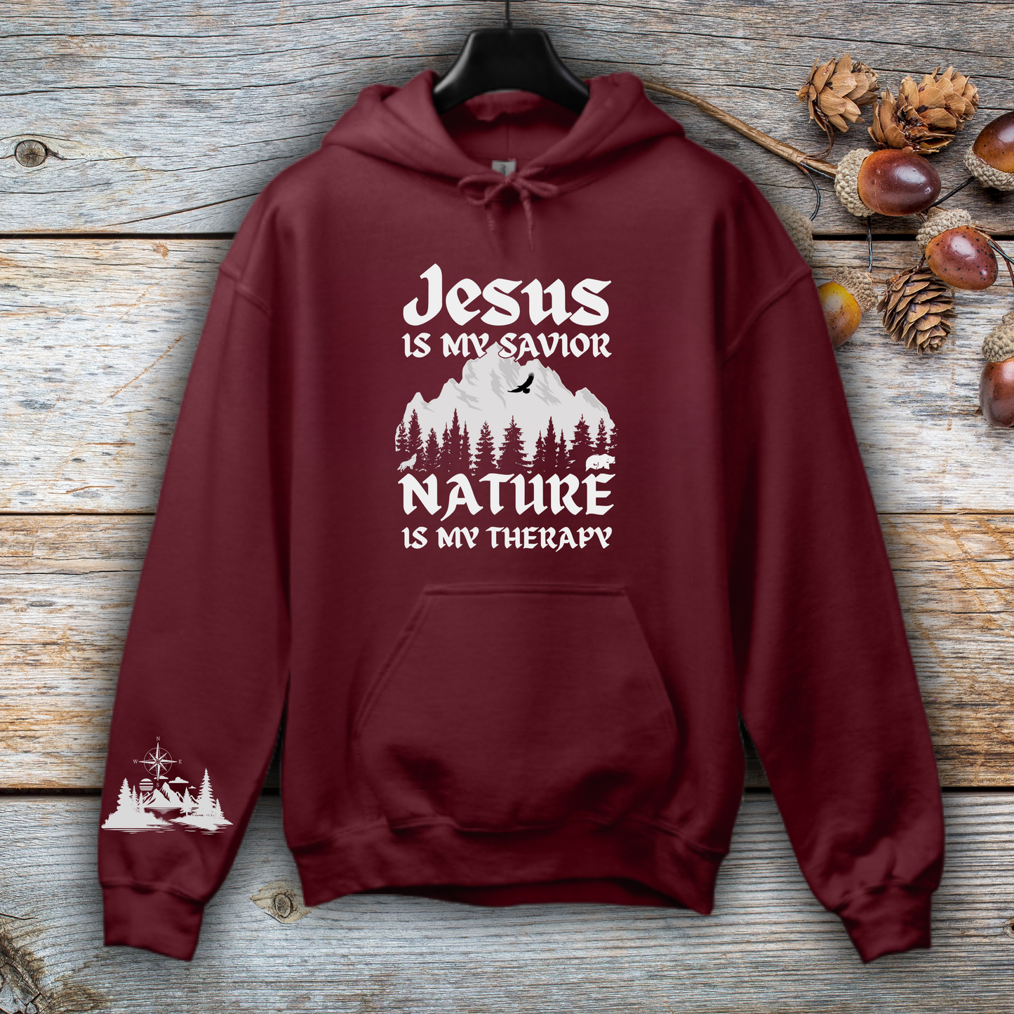 Jesus Is My Savior, Nature Is My Therapy Hoodie