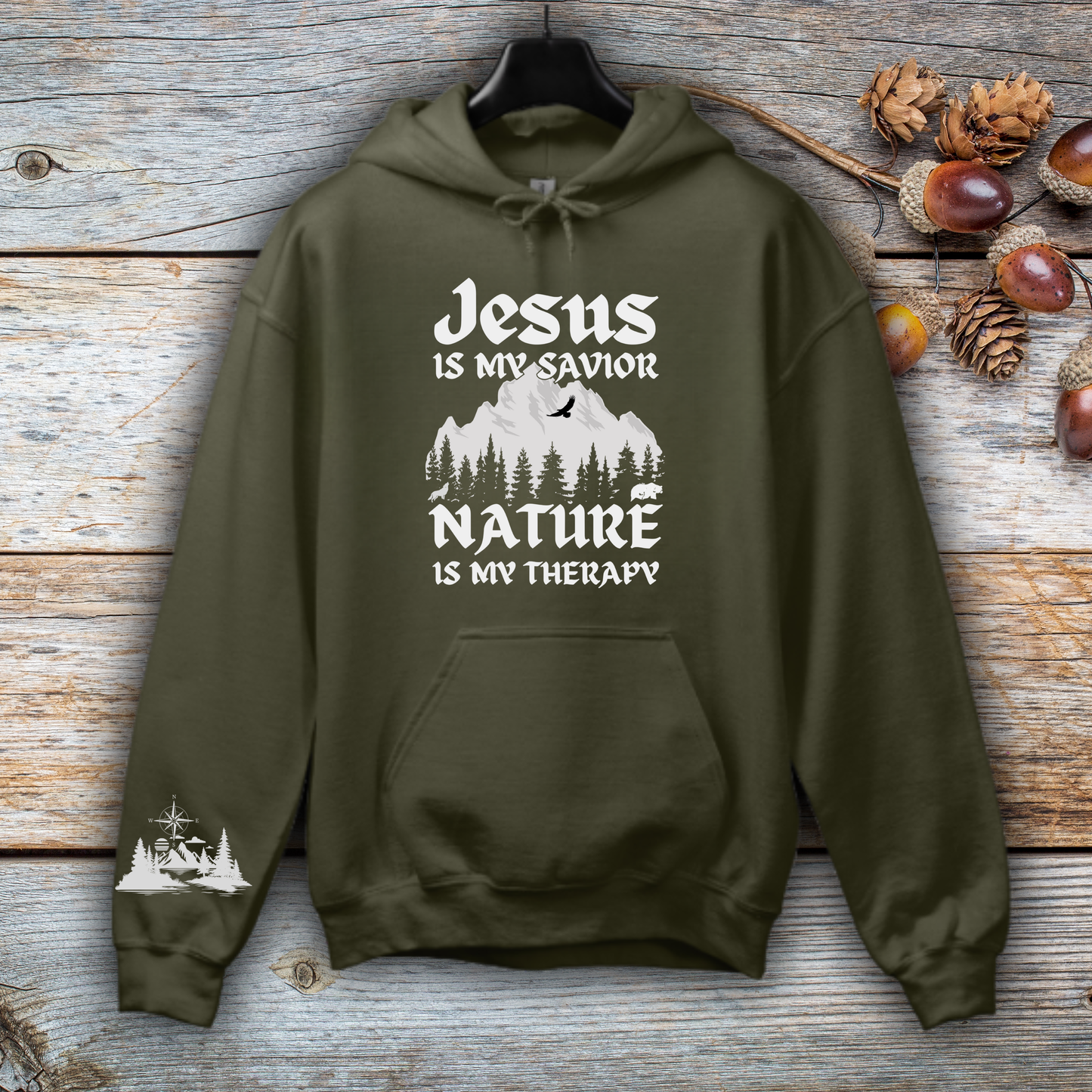 Jesus Is My Savior, Nature Is My Therapy Hoodie
