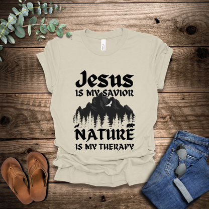 Jesus Is My Savior, Nature Is My Therapy T-Shirt