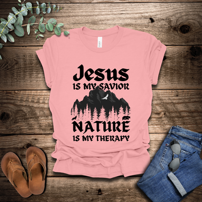 Jesus Is My Savior, Nature Is My Therapy T-Shirt