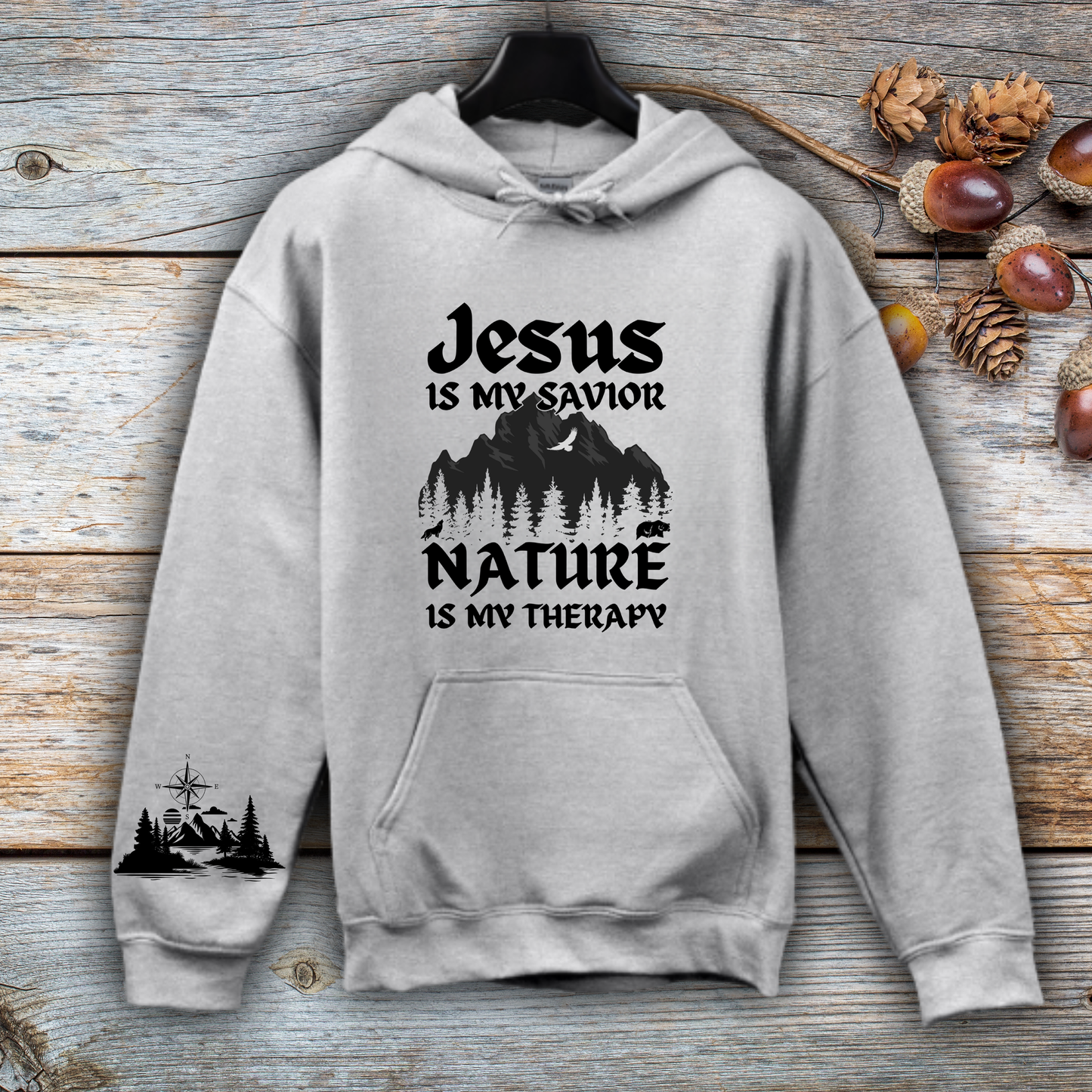Jesus Is My Savior, Nature Is My Therapy Hoodie