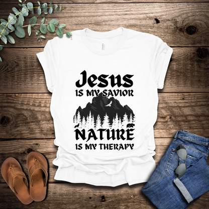Jesus Is My Savior, Nature Is My Therapy T-Shirt